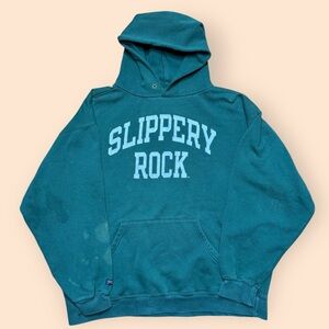 Vintage Slippery Rock University Y2K Hoodie JanSport Men’s XL Vtg Distressed
